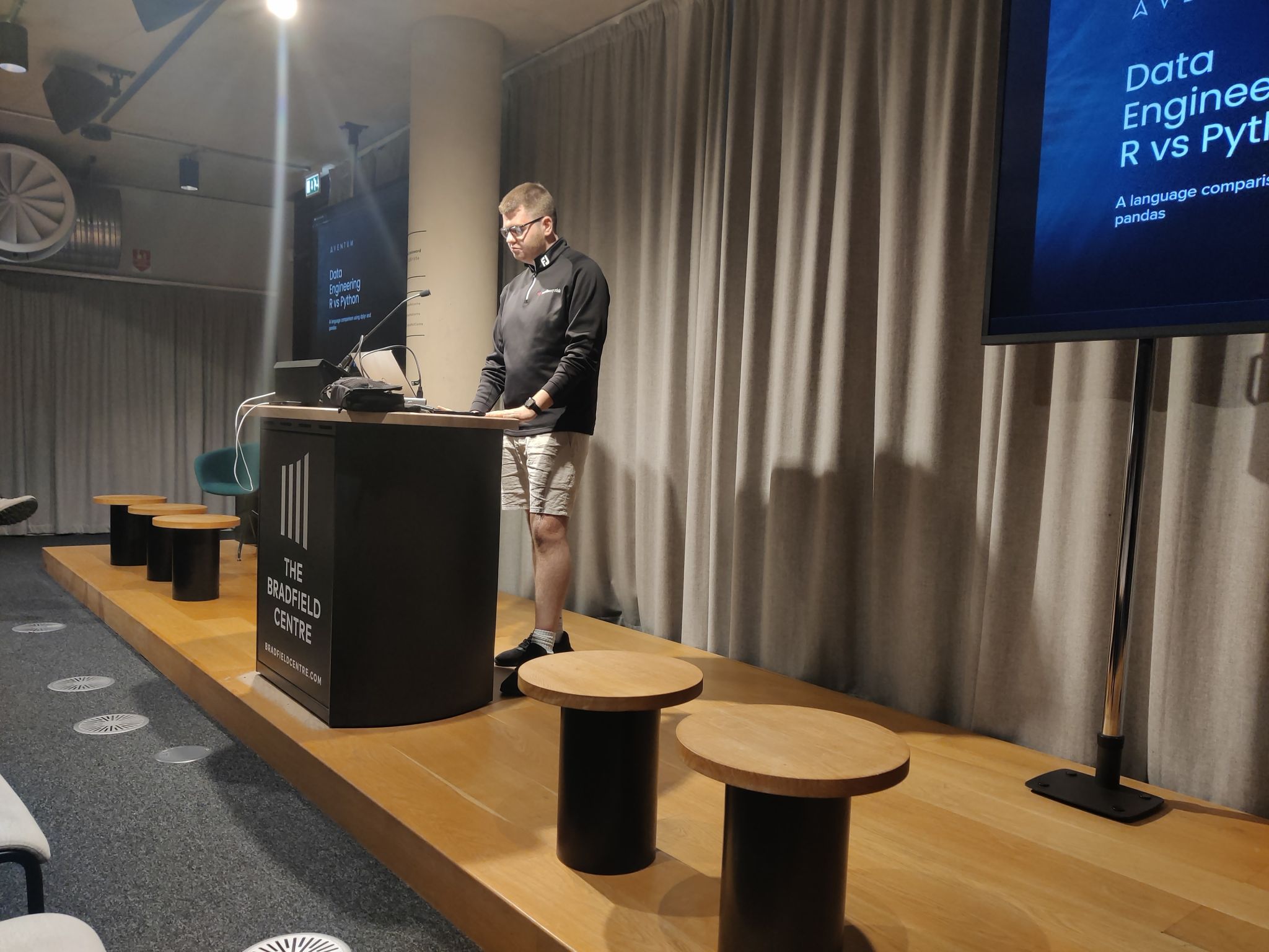 Me on stage giving a talk